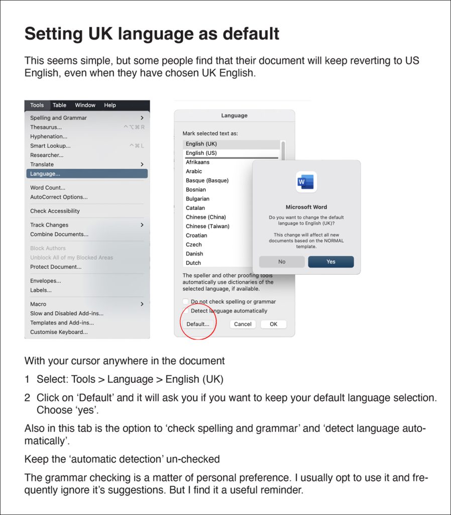 Setting UK language
